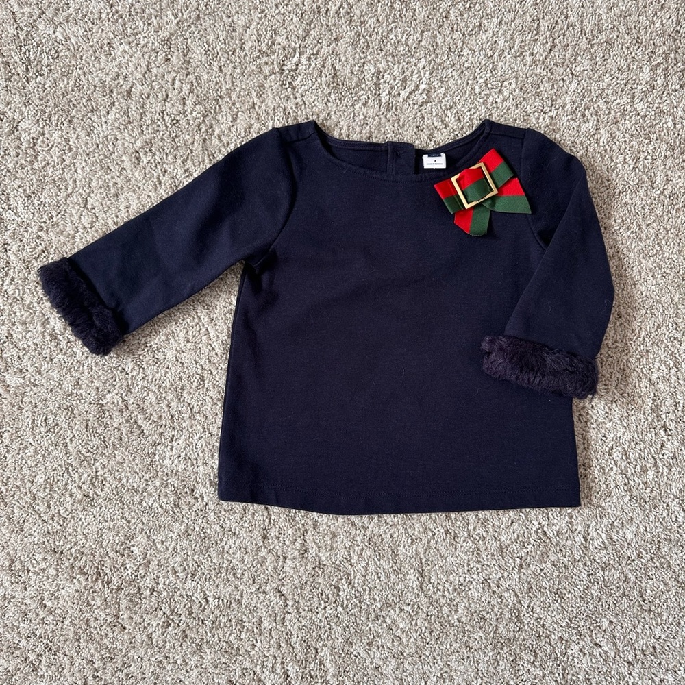 Janie and Jack Christmas themed navy sweater, size 3T